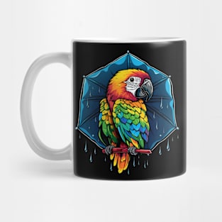 Parrot Rainy Day With Umbrella Mug